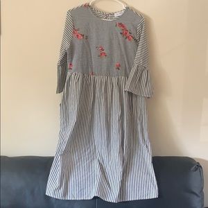 Striped dress with floral bust